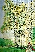 Carl Larsson unnader bjorkarna-bjorkarne painting